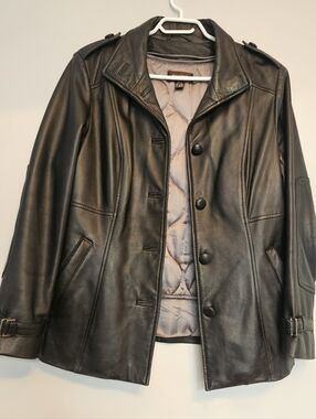 Danier Women's Leather Button-Front Jacket w/Removable Quilted Lining, Size XS